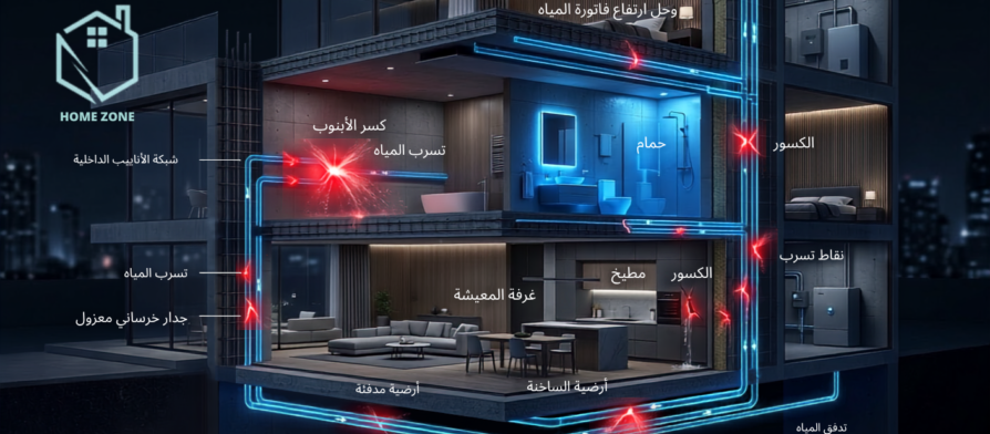 كشف تسربات المياه بالظهران . هوم زون